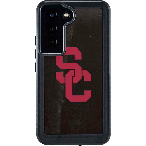 University of Southern California USC Black Distressed Galaxy S24 Waterproof Case