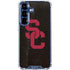 University of Southern California USC Black Distressed Galaxy S25 Clear Case