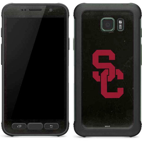 University of Southern California USC Black Distressed Galaxy S7 Active Skin