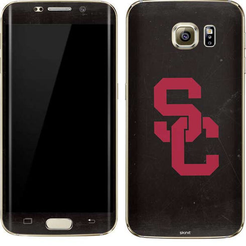 University of Southern California USC Black Distressed Galaxy S7 Edge Skin