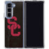 University of Southern California USC Black Distressed Galaxy Z Fold5 5G Clear Case
