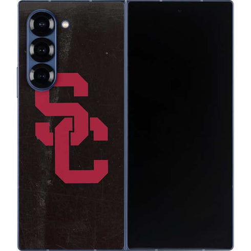 University of Southern California USC Black Distressed Galaxy Z Fold6 Skin