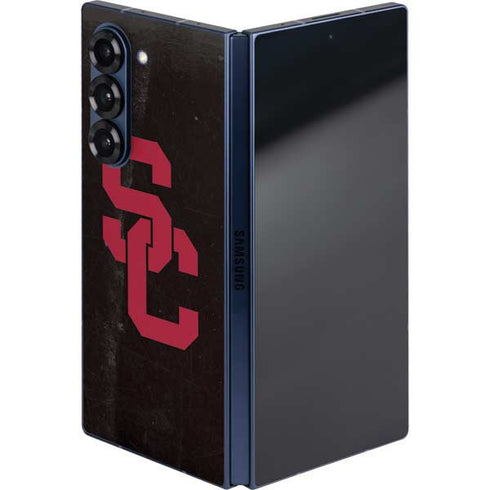 University of Southern California USC Black Distressed Galaxy Z Fold6 Skin