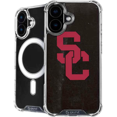 University of Southern California USC Black Distressed iPhone 16 Plus MagSafe Case