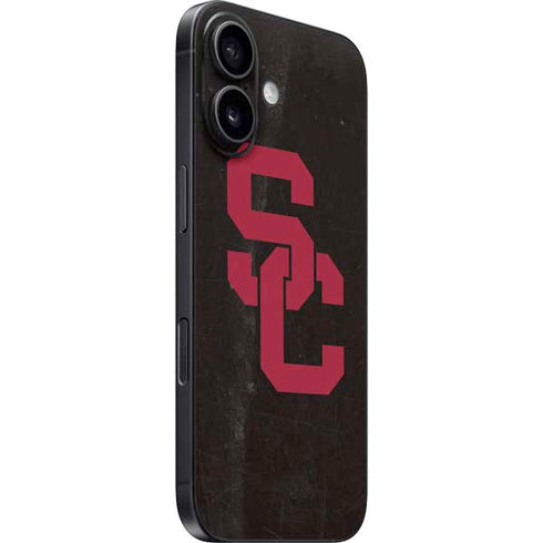 University of Southern California USC Black Distressed iPhone 16 Skin