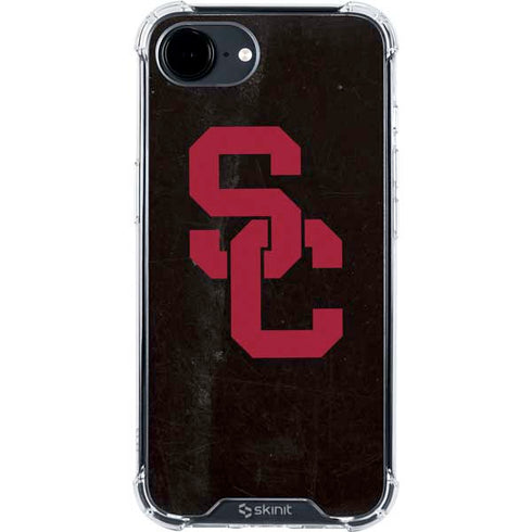 University of Southern California USC Black Distressed iPhone 16e Clear Case