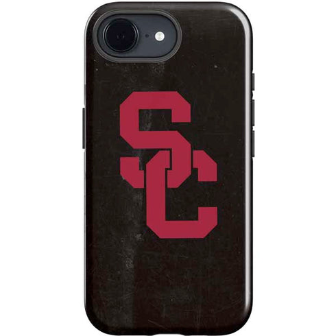 University of Southern California USC Black Distressed iPhone 16e Impact Case