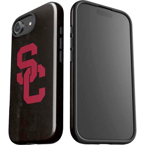 University of Southern California USC Black Distressed iPhone 16e Impact Case