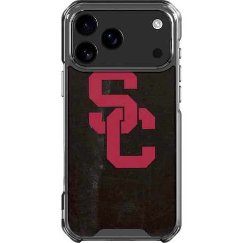 University of Southern California USC Black Distressed iPhone 18 Pro Max Clear Case