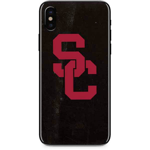 University of Southern California USC Black Distressed iPhone XS Skin