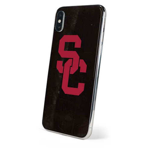 University of Southern California USC Black Distressed iPhone XS Skin