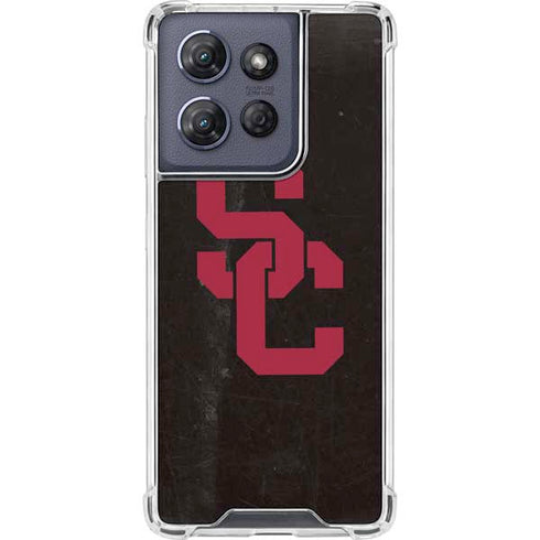 University of Southern California USC Black Distressed Moto G 5G (2025) Clear Case