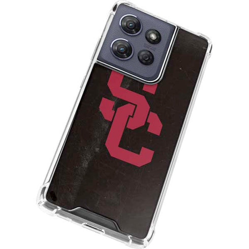 University of Southern California USC Black Distressed Moto G 5G (2025) Clear Case