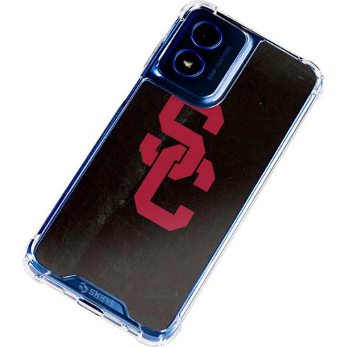 University of Southern California USC Black Distressed Moto G 5G (2024) Clear Case