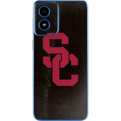 University of Southern California USC Black Distressed Moto G Play 4G (2024) Skin