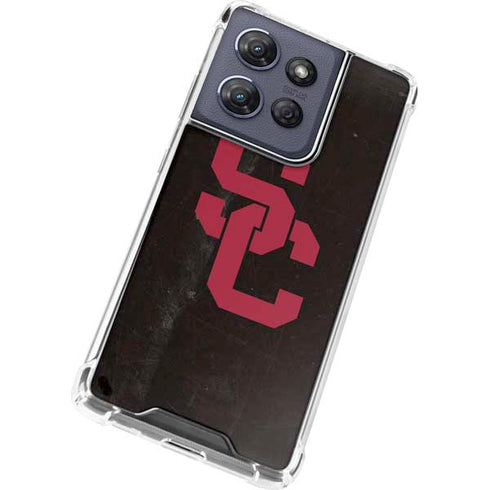 University of Southern California USC Black Distressed Moto G Play 5G (2025) Clear Case