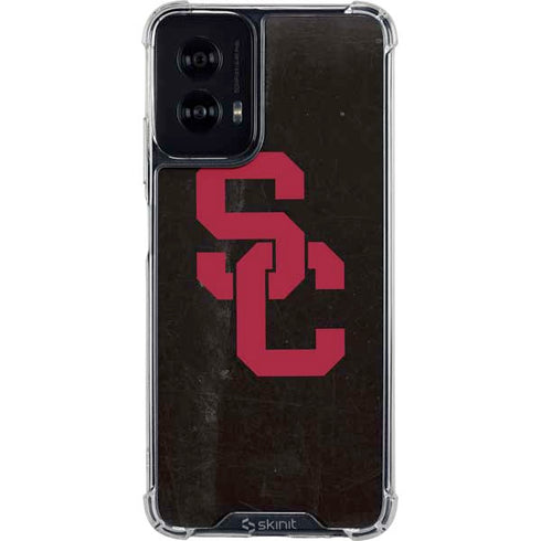 University of Southern California USC Black Distressed Moto G Power 5G (2024) Clear Case
