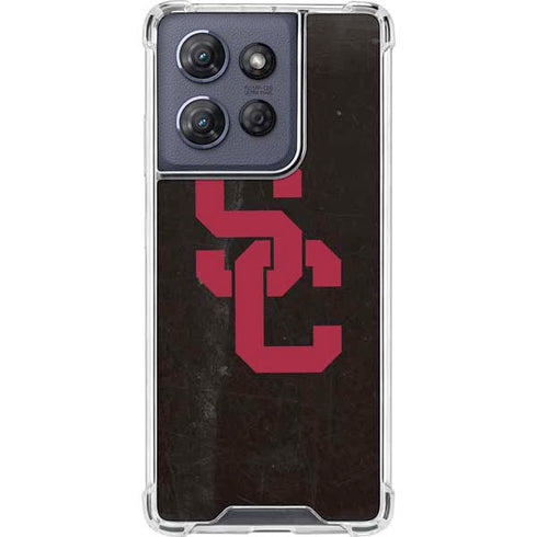University of Southern California USC Black Distressed Moto G Power 5G (2025) Clear Case