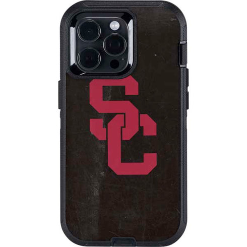 University of Southern California USC Black Distressed Otterbox Defender iPhone Skin