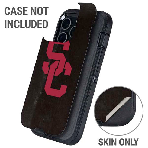 University of Southern California USC Black Distressed Otterbox Defender iPhone Skin