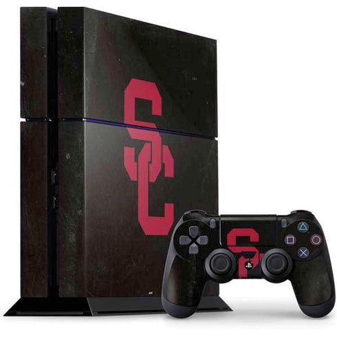 University of Southern California USC Black Distressed PlayStation PS4 Skins