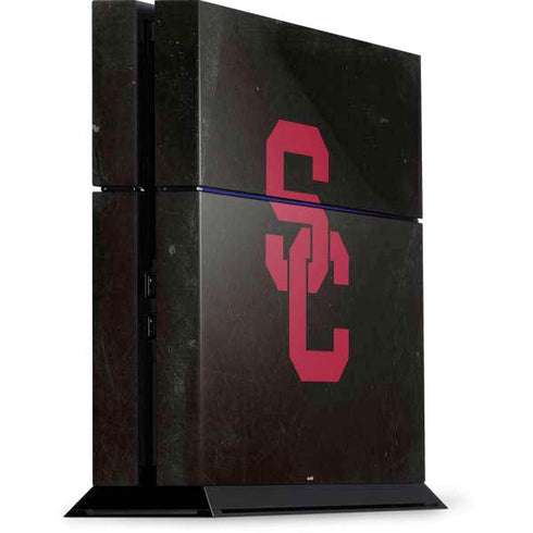 University of Southern California USC Black Distressed PS4 Console Skin