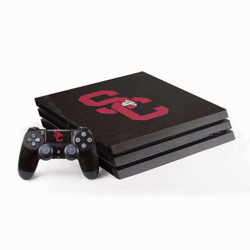 University of Southern California USC Black Distressed PlayStation PS4 Skins