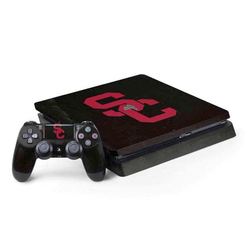 University of Southern California USC Black Distressed PlayStation PS4 Skins