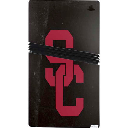 University of Southern California USC Black Distressed PS5 Pro Bundle Skin