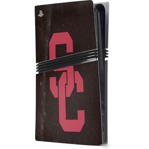 University of Southern California USC Black Distressed PS5 Pro Console Skin
