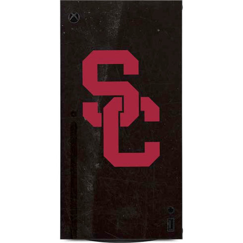 University of Southern California USC Black Distressed XBox Series X Digital Edition Console Skin