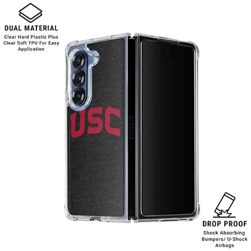 University of Southern California USC Bold Logo Galaxy Z Fold6 Clear Case