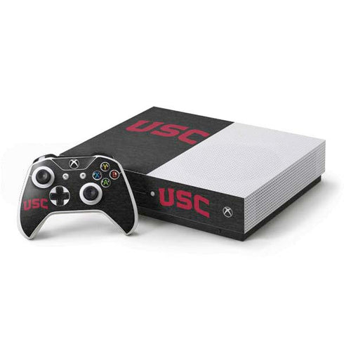 University of Southern California USC Bold Logo Xbox One S Console and Controller Bundle Skin