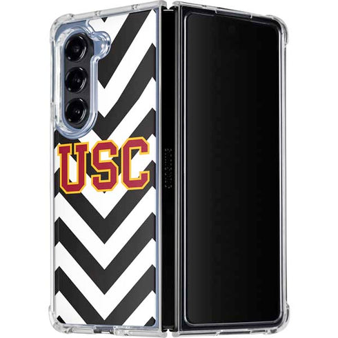 University of Southern California USC Chevron Galaxy Z Fold5 5G Clear Case