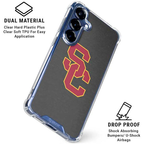 University of Southern California USC Dark Grey Logo Galaxy S25 Clear Case