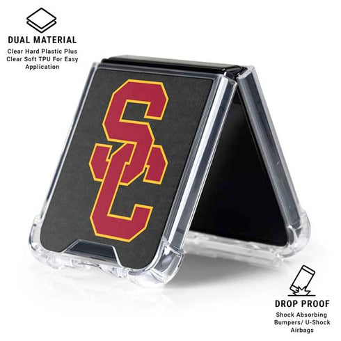 University of Southern California USC Dark Grey Logo Galaxy Z Flip6 Clear Case