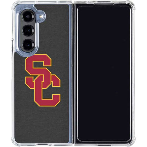 University of Southern California USC Dark Grey Logo Galaxy Z Fold5 5G Clear Case