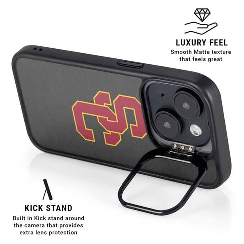 University of Southern California USC Dark Grey Logo iPhone 14 Kickstand Case