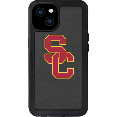 University of Southern California USC Dark Grey Logo iPhone 15 Plus Waterproof Case