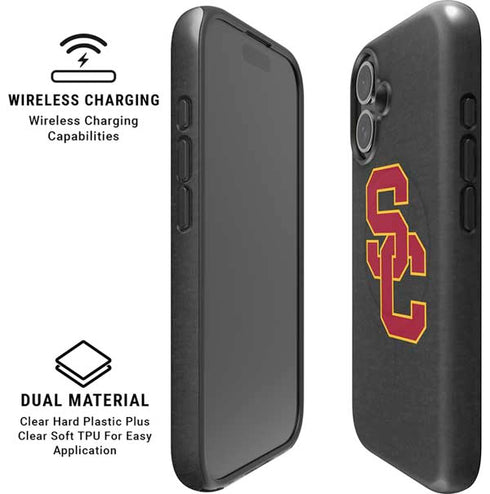 University of Southern California USC Dark Grey Logo iPhone 16 Magsafe Impact Case