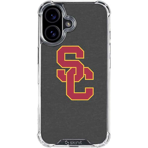 University of Southern California USC Dark Grey Logo iPhone 16 Plus Clear Case