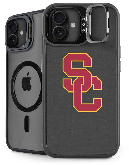 University of Southern California USC Dark Grey Logo iPhone 16 Plus Kickstand Case