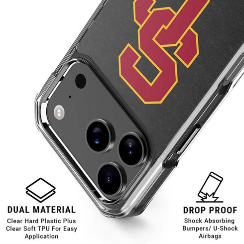 University of Southern California USC Dark Grey Logo iPhone 18 Pro Clear Case