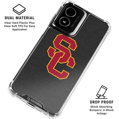 University of Southern California USC Dark Grey Logo Moto G Power 5G (2024) Clear Case