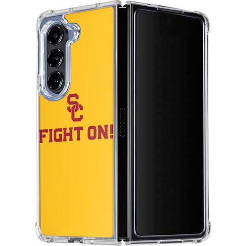 University of Southern California USC Fight On Gold Galaxy Z Fold5 5G Clear Case