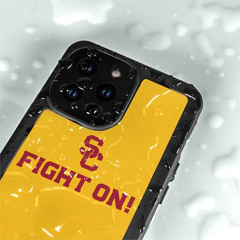 University of Southern California USC Fight On Gold iPhone 15 Pro Waterproof Case