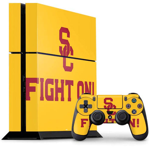 University of Southern California USC Fight On Gold PS4 Console and Controller Bundle Skin