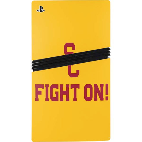 University of Southern California USC Fight On Gold PS5 Pro Disk Bundle Skin