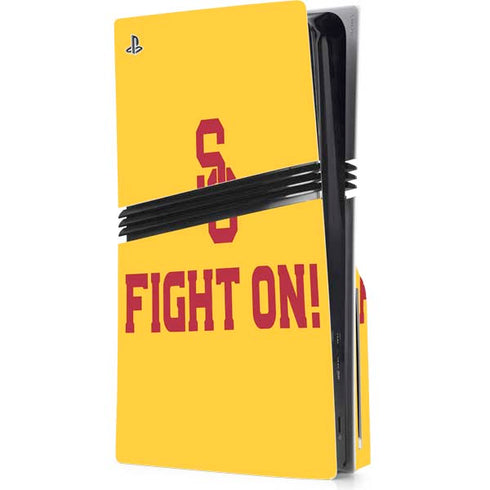 University of Southern California USC Fight On Gold PS5 Pro Disk Console Skin