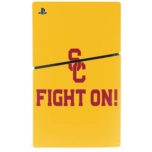 University of Southern California USC Fight On Gold PS5 Slim Digital Edition Console Skin